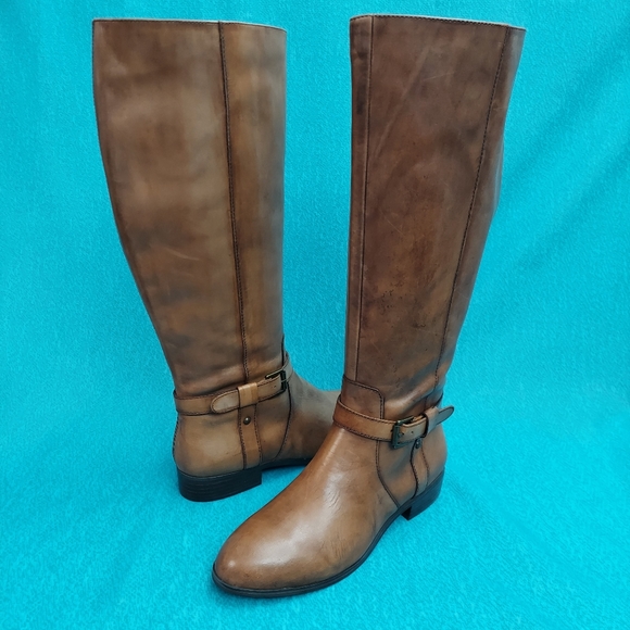 J. Jill Shoes - J. Jill Brown Leather Knee High Riding Boots sz 9